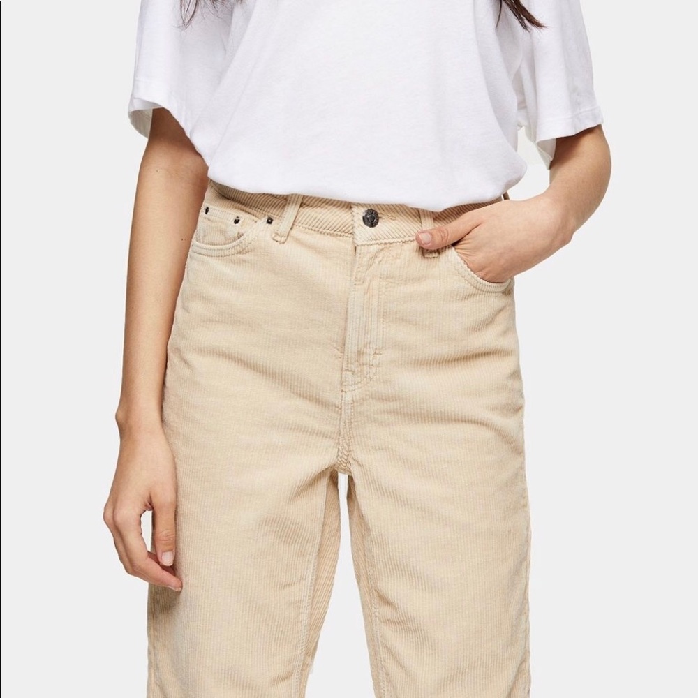 Ecru Corduroy Mom Jeans